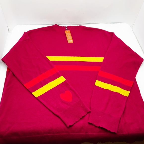 🆕{SUNDRY} Berry Cashmere Blend Crew Neck Sweater - Picture 7 of 16